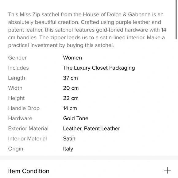 DOLCE & GABBANA Purple Leather Handbag NWT Eye Catching Design with Gold Accents - Picture 14 of 14